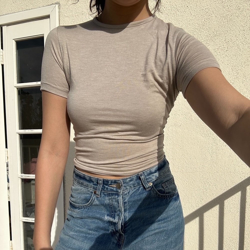 Missguided skims fitted beige top